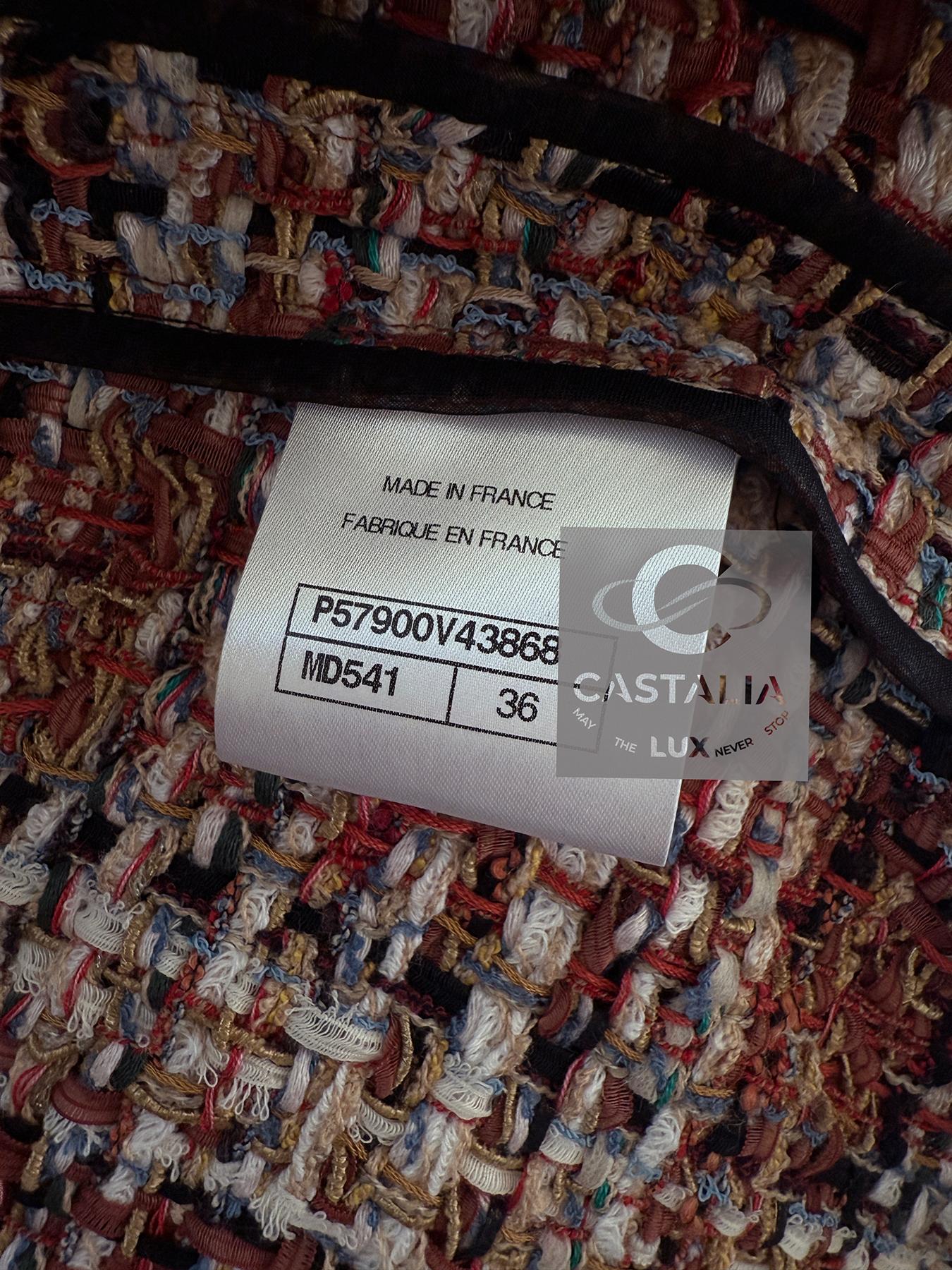 Chanel Paris / Grèce - Robe en tweed Lesage avec ceinture de bijoux 36 FR en vente 13