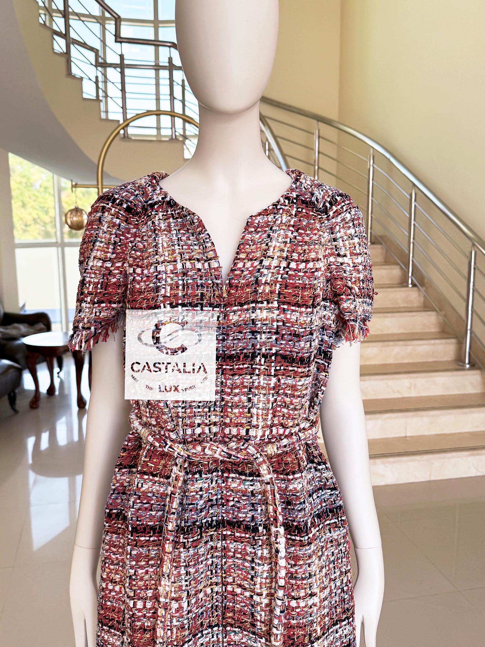 Chanel Paris / Greece Jewel Belt Lesage Tweed Dress 36 FR in vendita 1