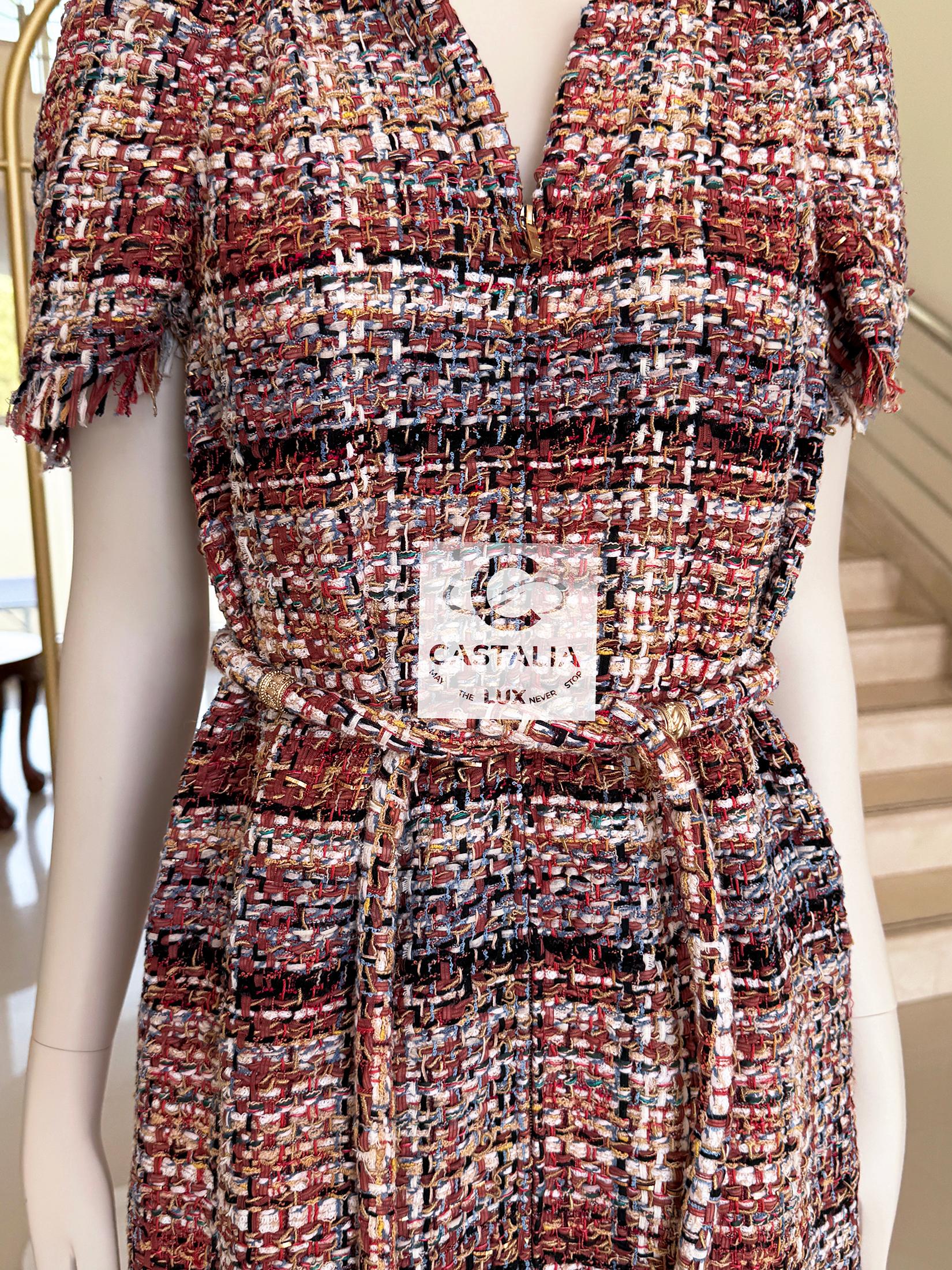 Chanel Paris / Greece Jewel Belt Lesage Tweed Dress 36 FR in vendita 2