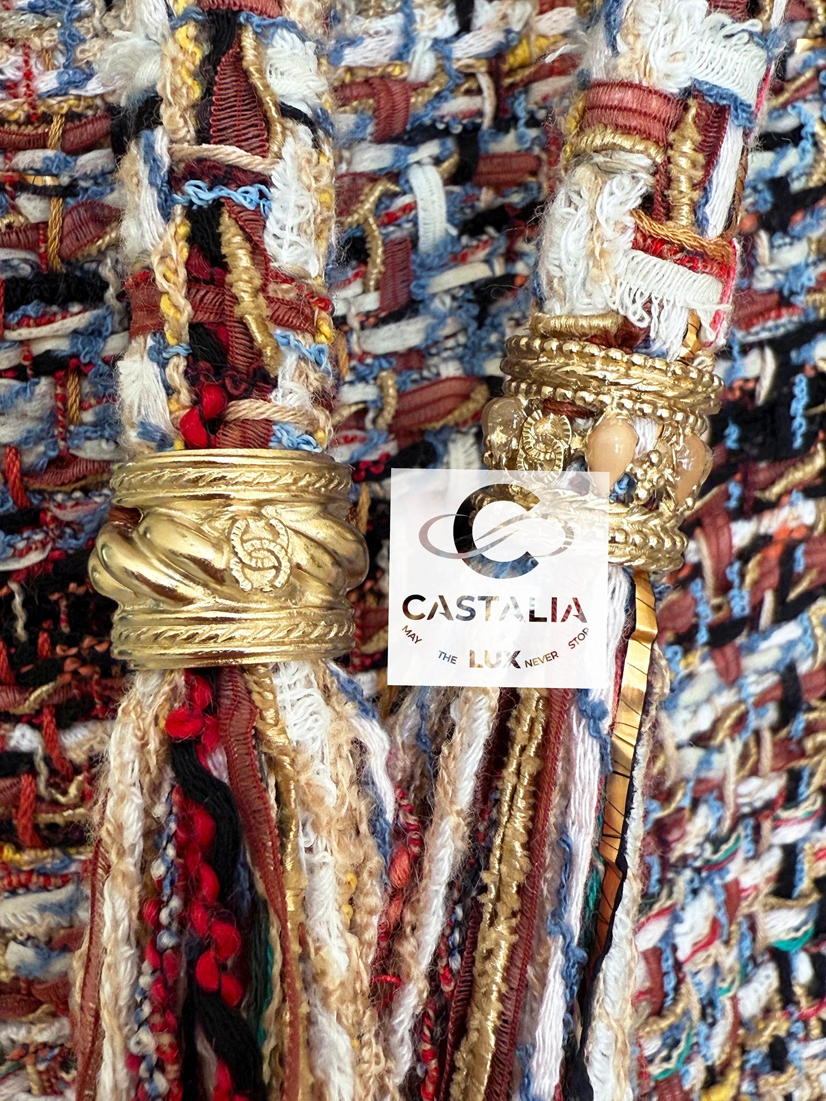 Chanel Paris / Greece Jewel Belt Lesage Tweed Dress 36 FR in vendita 3