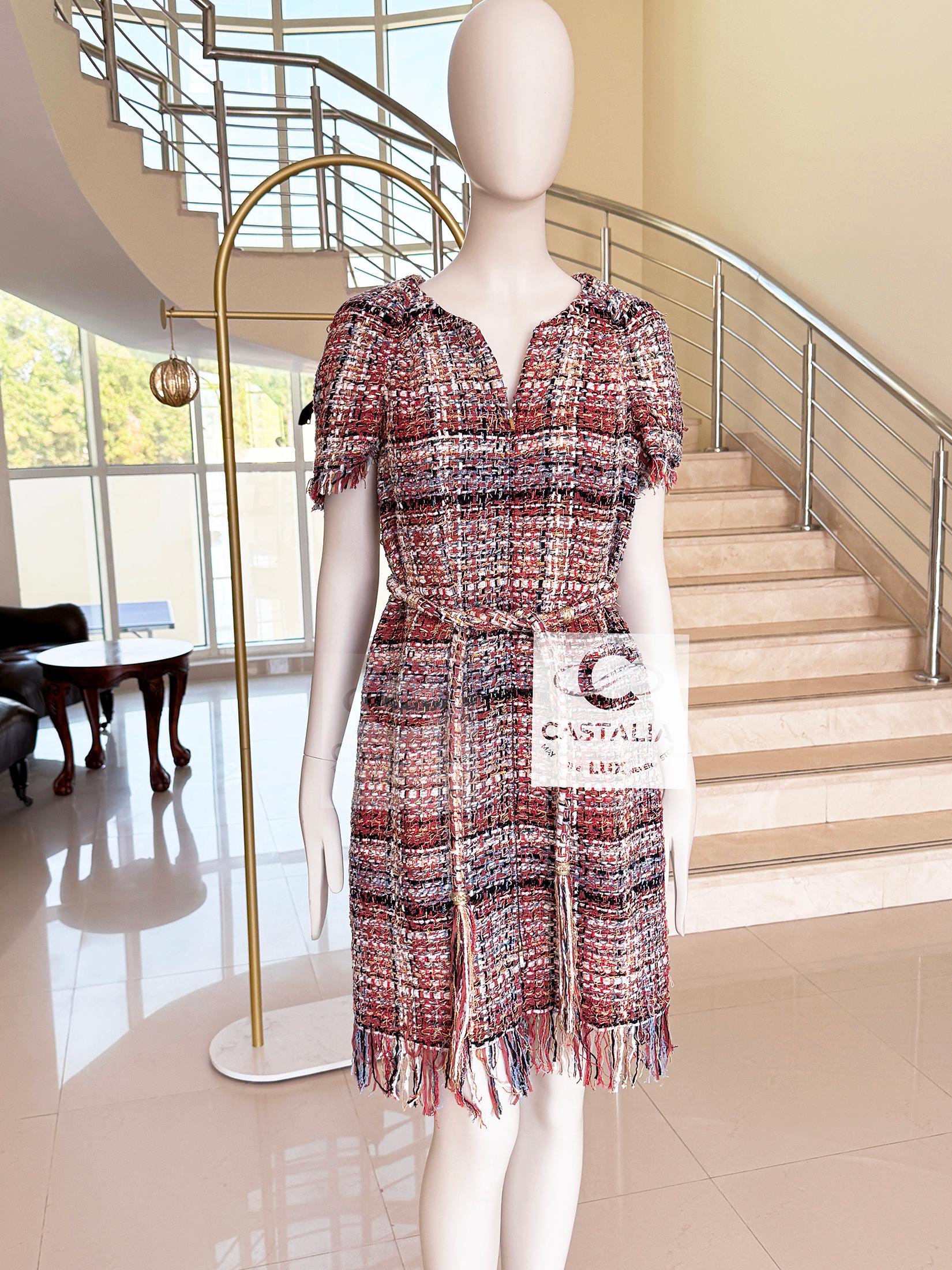 Chanel Paris / Greece Jewel Belt Lesage Tweed Dress 36 FR in vendita 4
