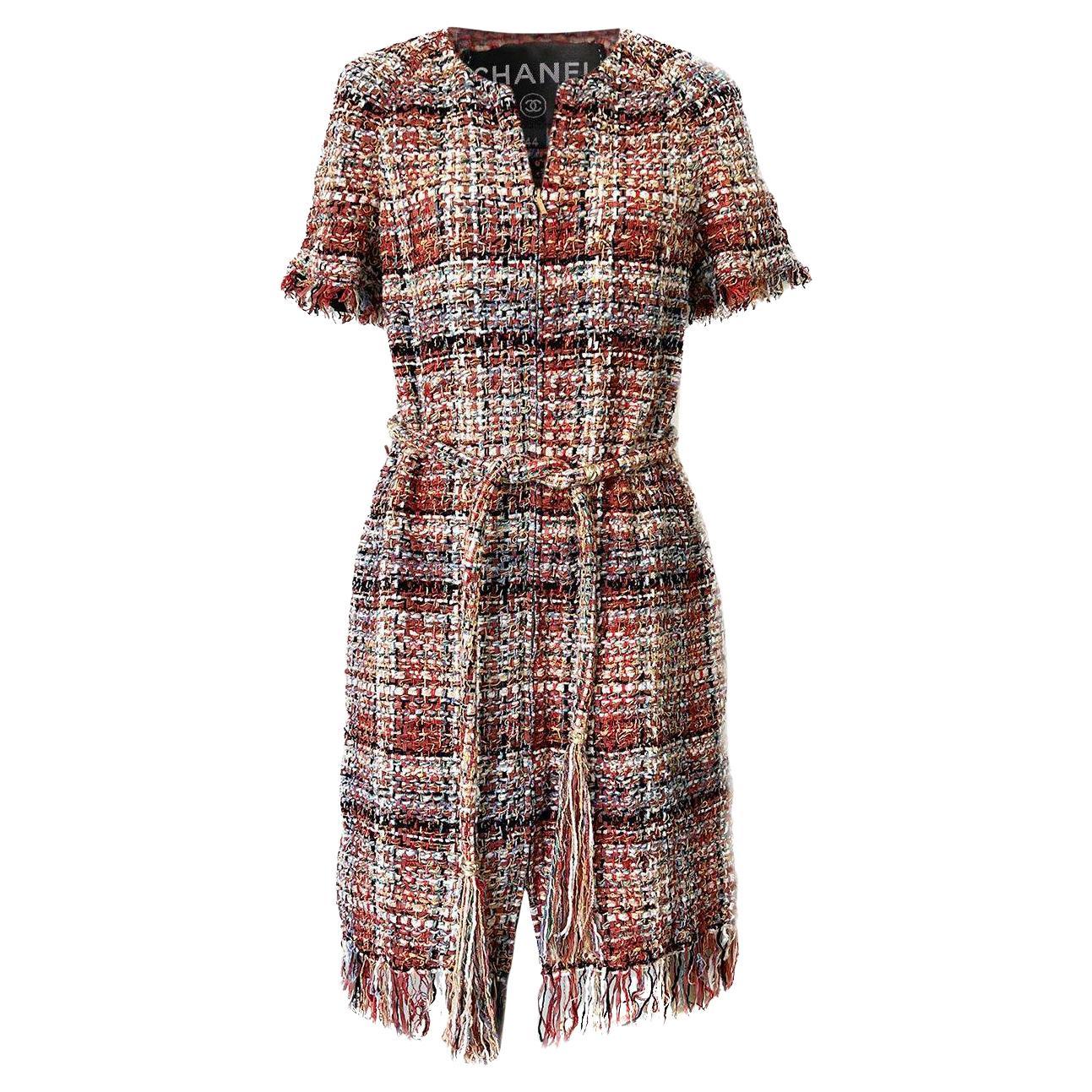 Chanel Paris / Greece Jewel Belt Lesage Tweed Dress 36 FR