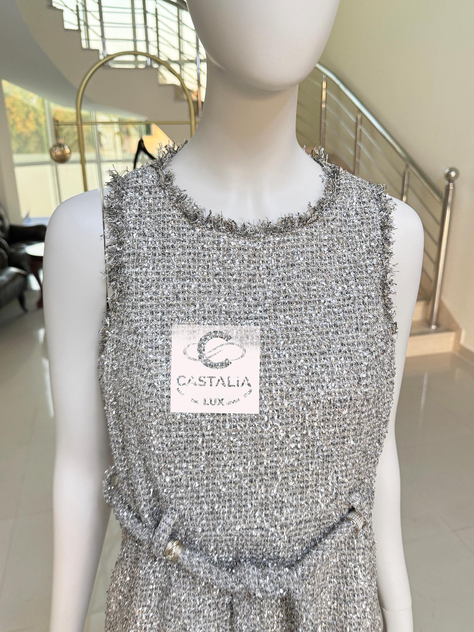 Chanel Paris / Greece Jewel Belt Tweed Dress 36 FR en venta 5