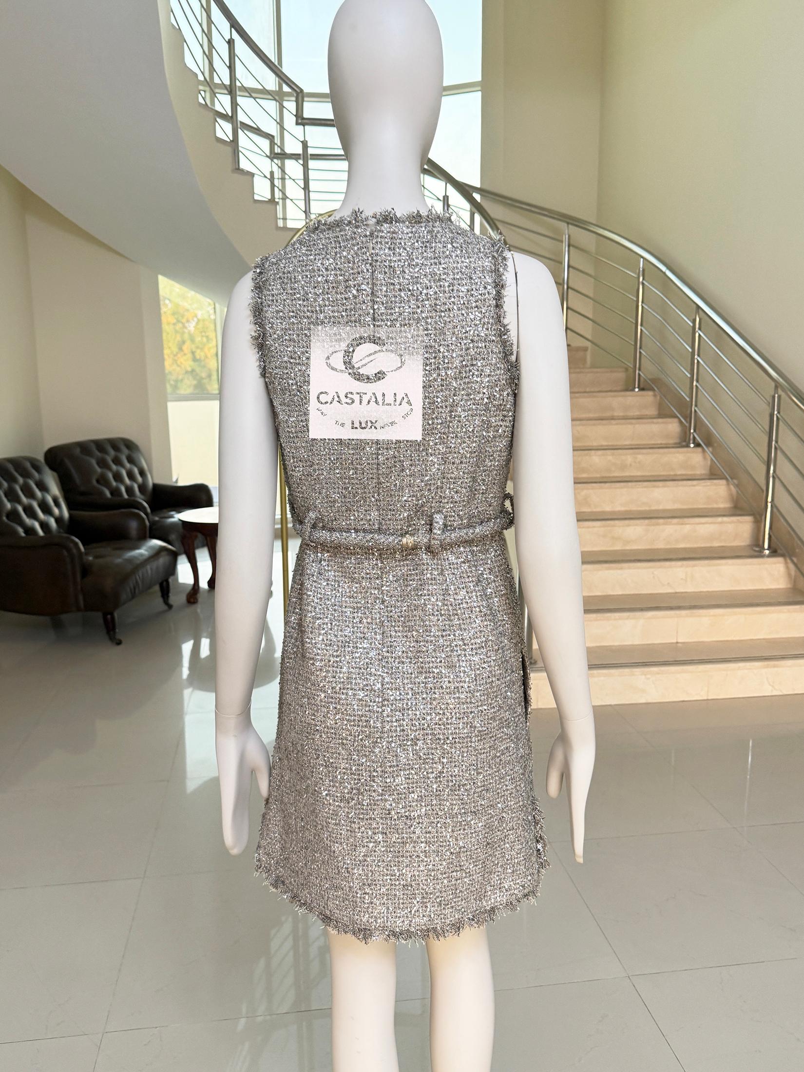 Chanel Paris / Greece Jewel Belt Tweed Dress 36 FR en venta 9