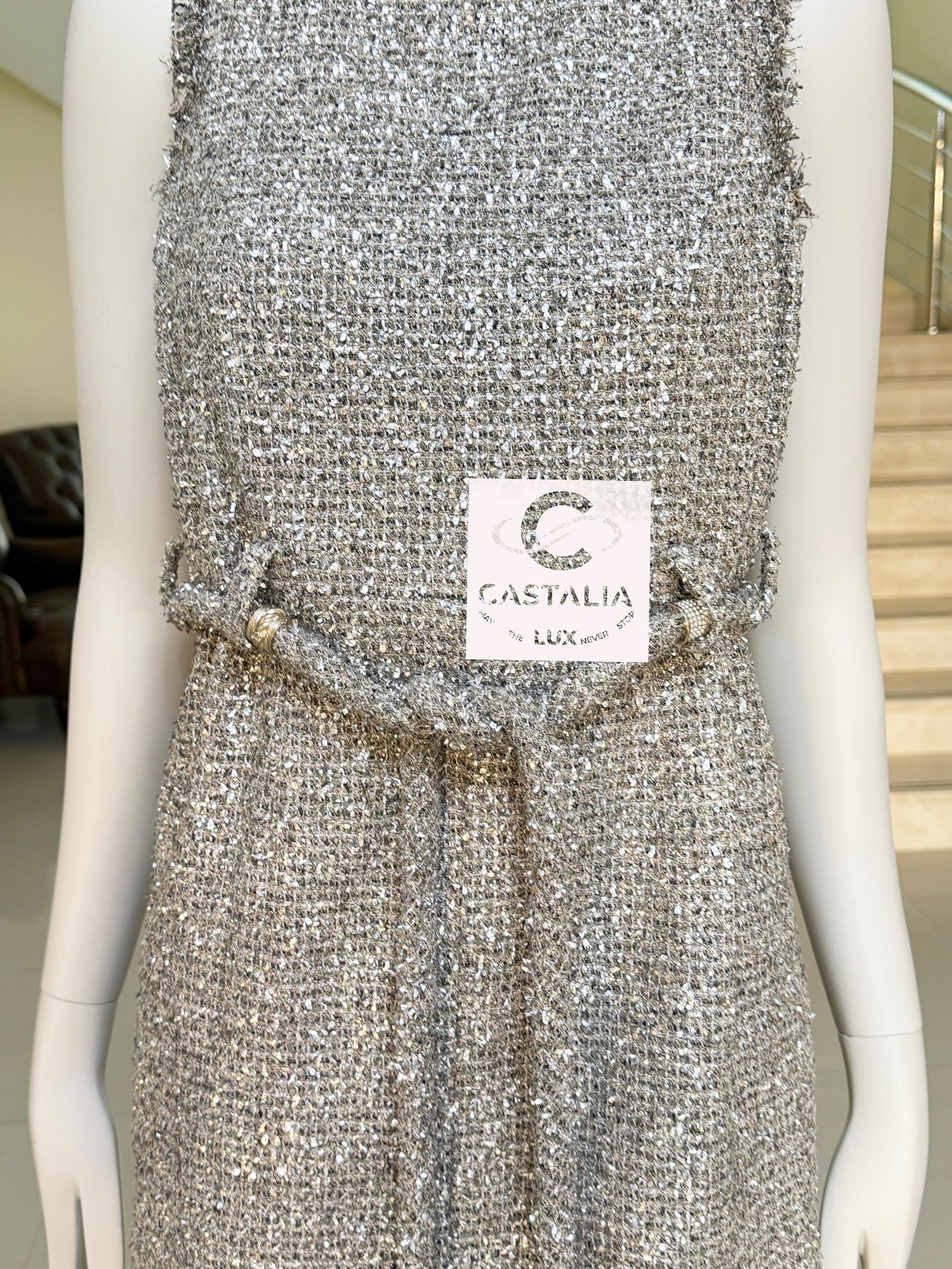 Chanel Paris / Greece Jewel Belt Tweed Dress 36 FR en venta 2