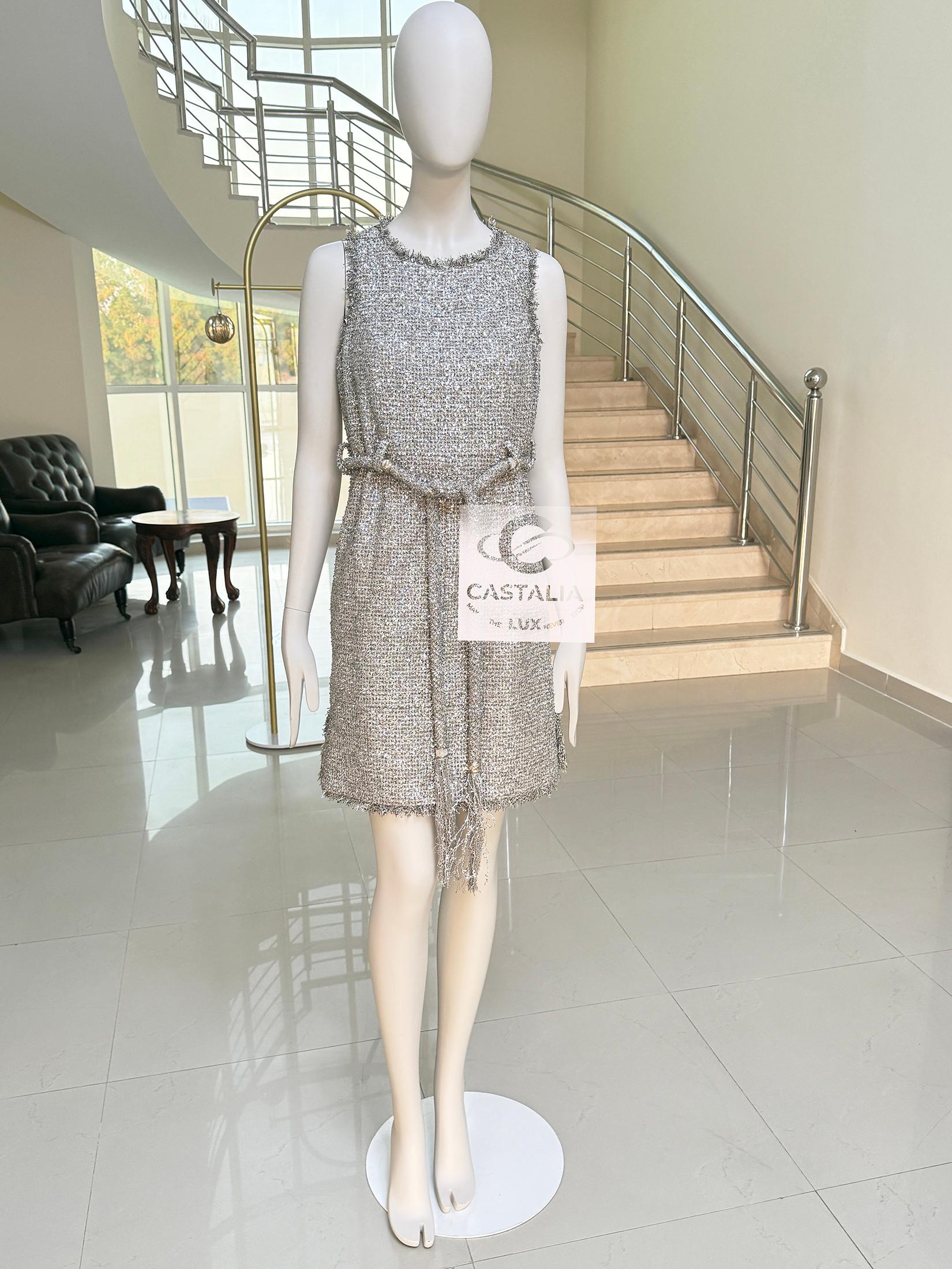 Chanel Paris / Greece Jewel Belt Tweed Dress 36 FR en venta 4