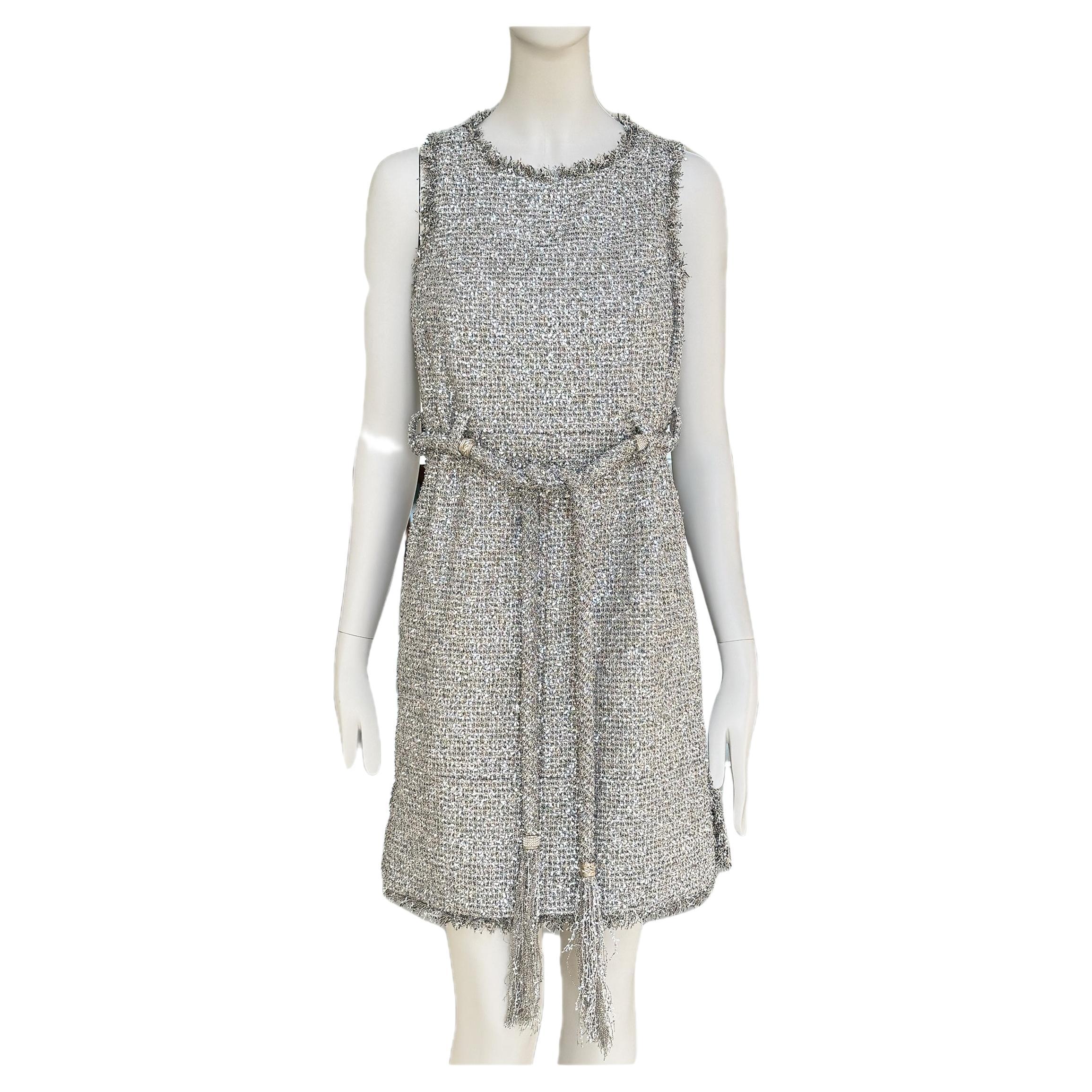 Chanel París / Grecia Cinturón joya Vestido de tweed 36 FR