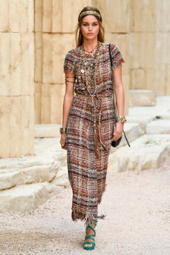 CHANEL Paris / Greece Runway Tweed Jacket with Jewel Belt 36 FR