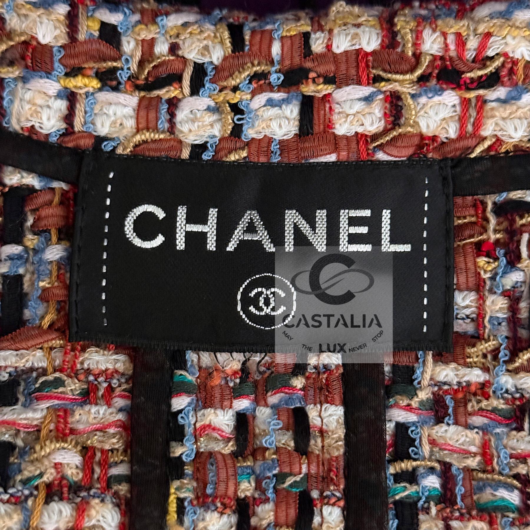 CHANEL París / Grecia Chaqueta de tweed de pasarela con cinturón joya 40 FR en venta 9