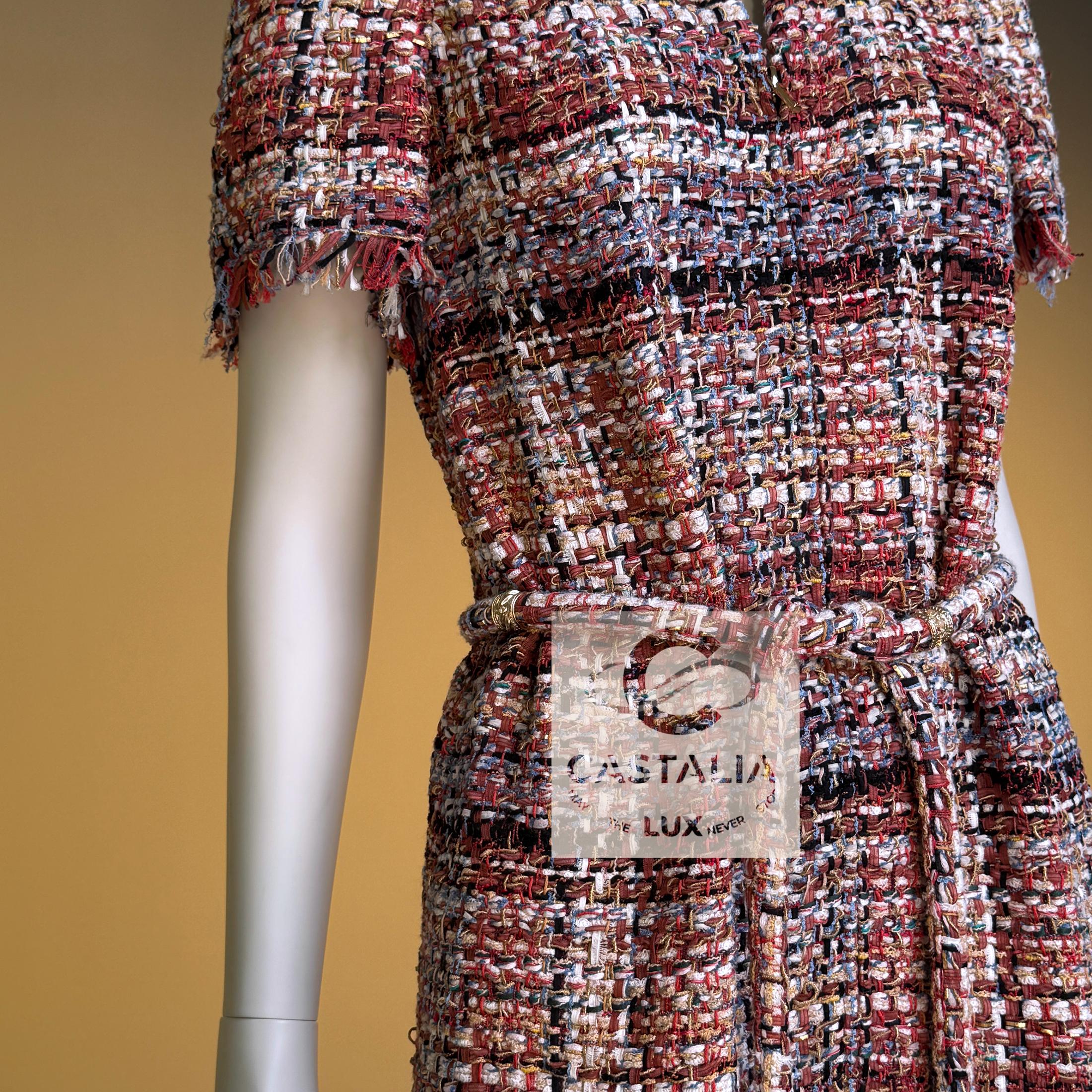CHANEL París / Grecia Chaqueta de tweed de pasarela con cinturón joya 40 FR en venta 3