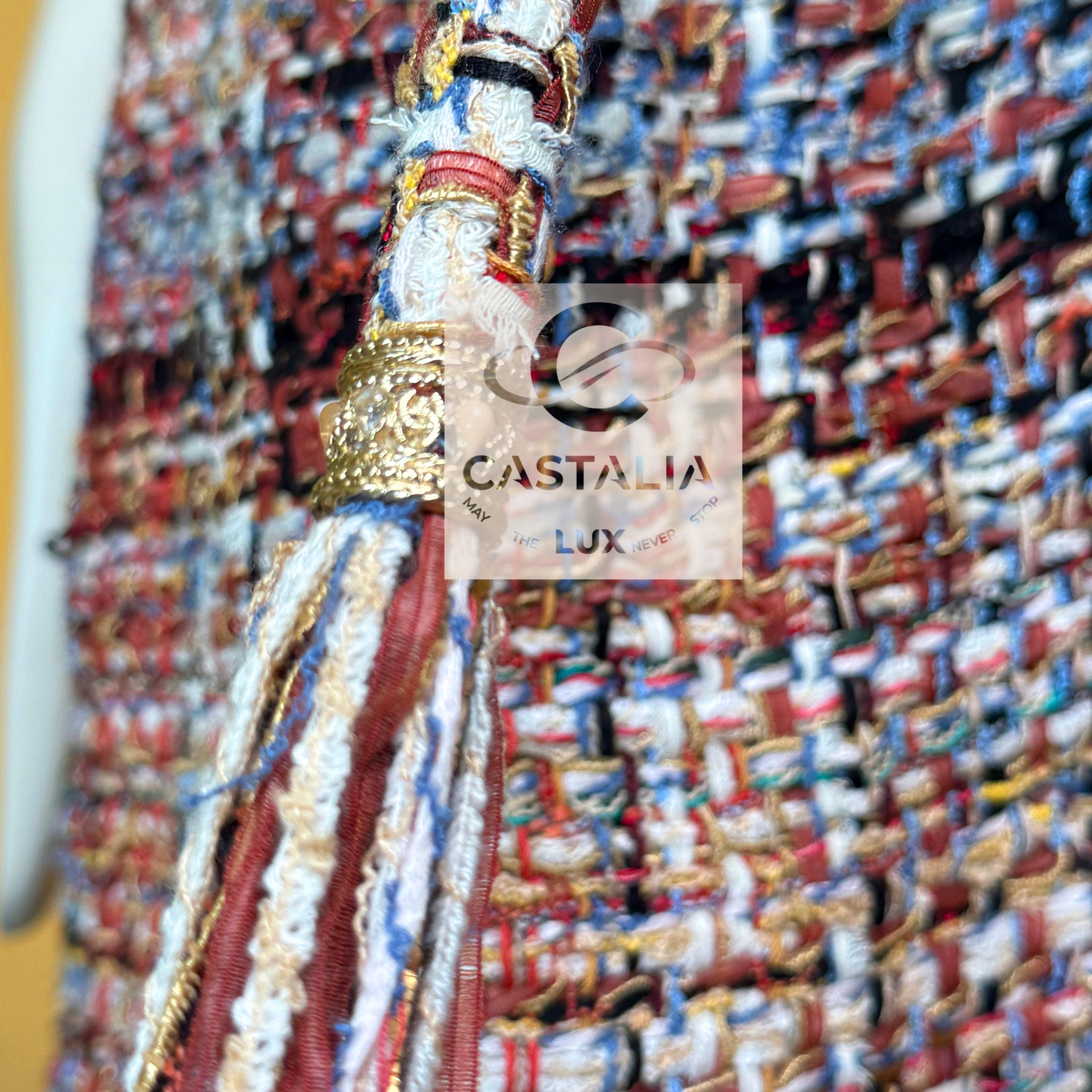 CHANEL París / Grecia Chaqueta de tweed de pasarela con cinturón joya 40 FR en venta 4