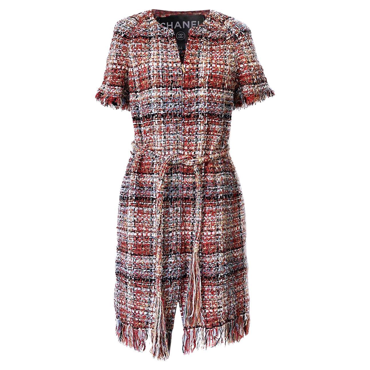 CHANEL París / Grecia Chaqueta de tweed de pasarela con cinturón joya 40 FR