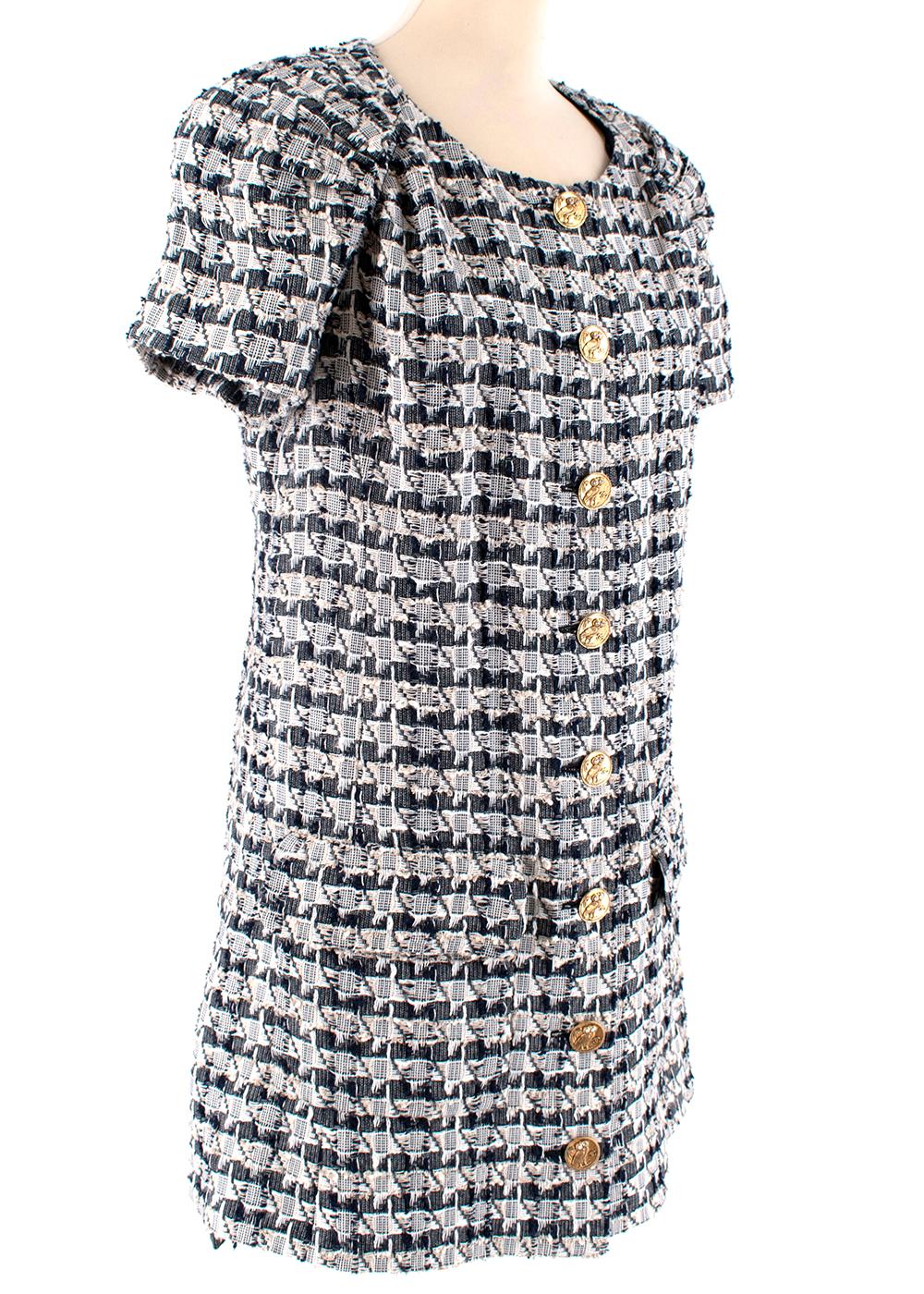 Chanel Paris/Greece Tweed Short-Sleeve Runway Mini Dress - Size US 10 In New Condition In London, GB