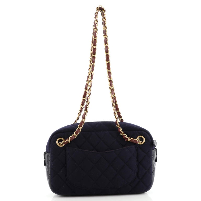 Chanel Charms Camera Bag Quilted Wool Small at 1stDibs