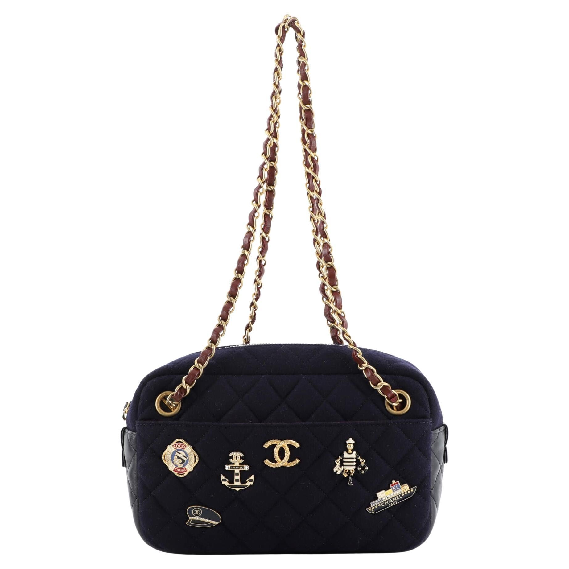 Chanel Paris-Hamburg Charms Camera Bag Quilted Wool and Lambskin Small