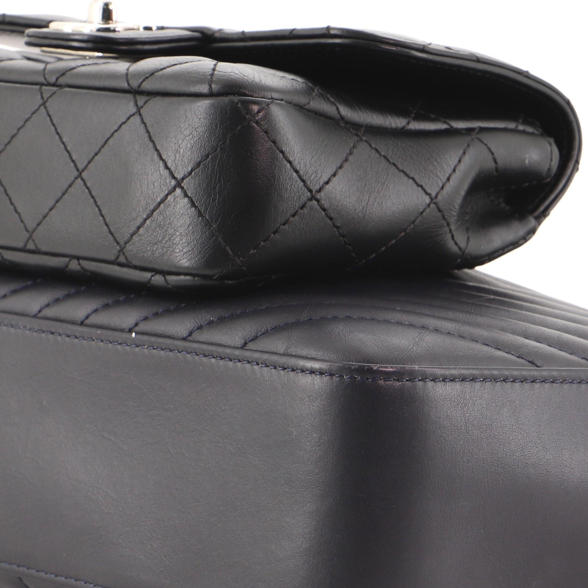 Chanel Paris-Hamburg Doppelte Kameratasche Tasche Chevron und Diamant Gestepptes Kalbsleder 2