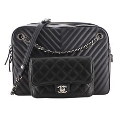 Chanel Paris-Hamburg Double Camera Case Bag Chevron and Diamond Quilted Calfskin