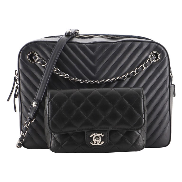 Chanel Paris-Hamburg Double Camera Case Bag Chevron and Diamond Quilted  Calfskin at 1stDibs | chanel hamburg bag, chanel paris hamburg bag