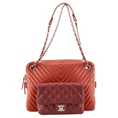 Chanel Paris-Hamburg Double Camera Case Bag Chevron and Diamond Quilted