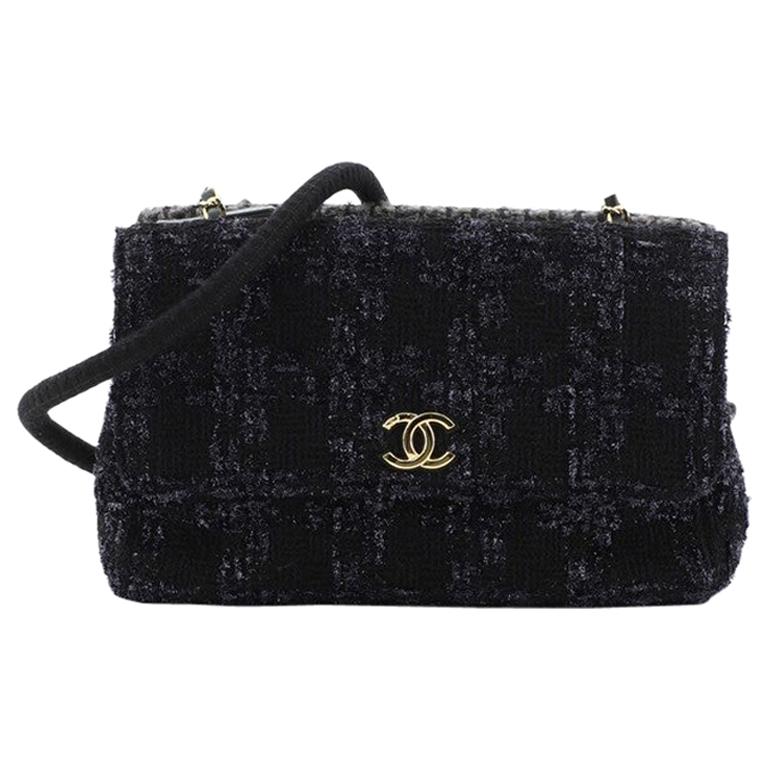 Chanel Paris-Hamburg Double Flap Bag Tweed Medium