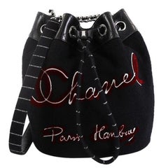 Chanel Paris-Hamburg Drawstring Bucket Bag Embroidered Wool Small