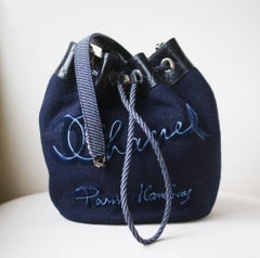 Chanel Paris-Hamburg Embroidered Wool & Calfskin Drawstring Bag