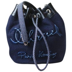 Chanel Paris-Hamburg Embroidered Wool & Calfskin Drawstring Bag