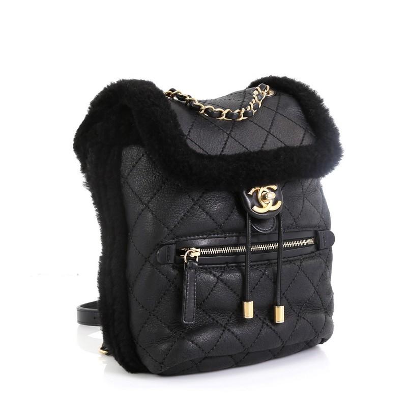 chanel fur backpack