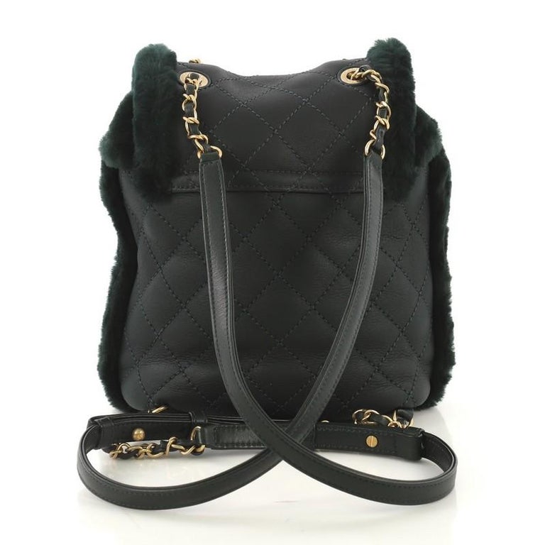 Chanel Paris Hamburg Flap Backpack Quilted Lambskin and Shearling at