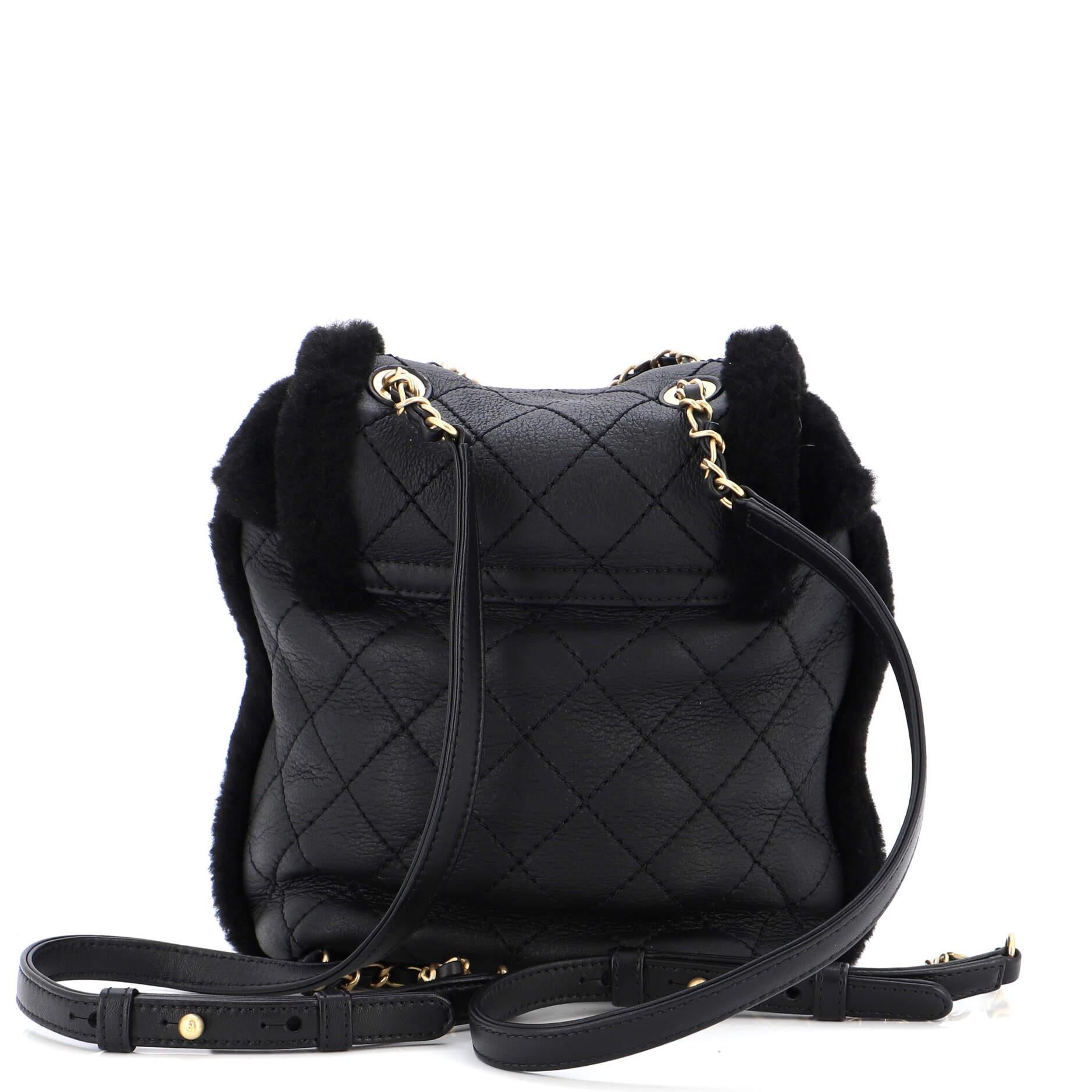 Women's Chanel Paris-Hamburg Flap Backpack Quilted Lambskin and Shearling