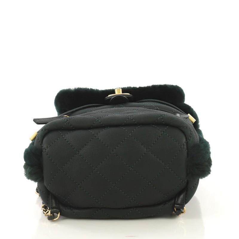 Women's  Chanel Paris Hamburg Flap Backpack Quilted Lambskin and Shearling