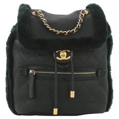  Chanel Paris Hamburg Flap Backpack Quilted Lambskin and Shearling
