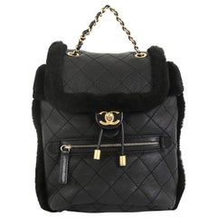 Chanel Paris-Hamburg Flap Backpack Quilted Lambskin And Shearling