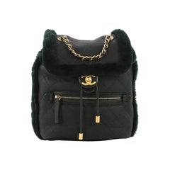 Chanel Paris Hamburg Flap Backpack Quilted Lambskin and Shearling