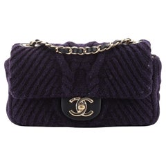 Chanel Paris-Hamburg Flap Bag Cable Knit Fabric with Calfskin Small