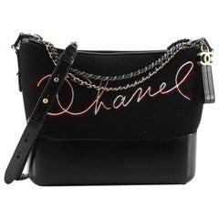 Chanel Paris-Hamburg Gabrielle Hobo Embroidered Wool and Calfskin Medium