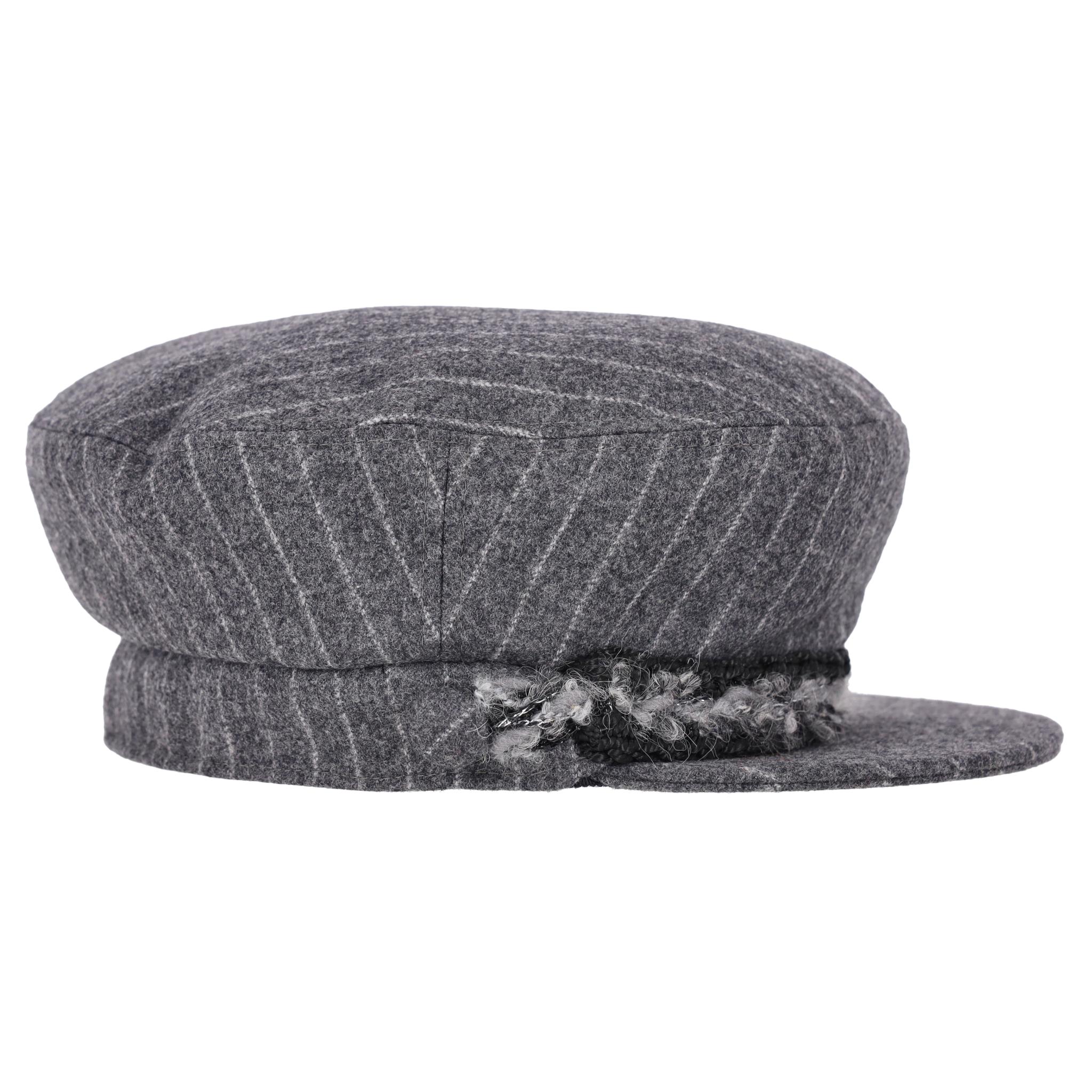 Grigio Chanel Paris-Hamburg Metiers d'Art Wool Sailor Cap in vendita