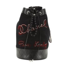  Chanel  Paris-Hamburg Sling Backpack Embroidered Wool with Quilted Calfsk