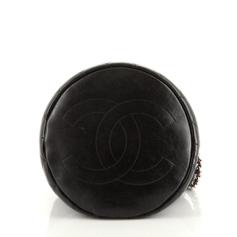Women's or Men's Chanel Paris-Hamburg Sling Backpack Embroidered Wool with Quilted Calfskin Large
