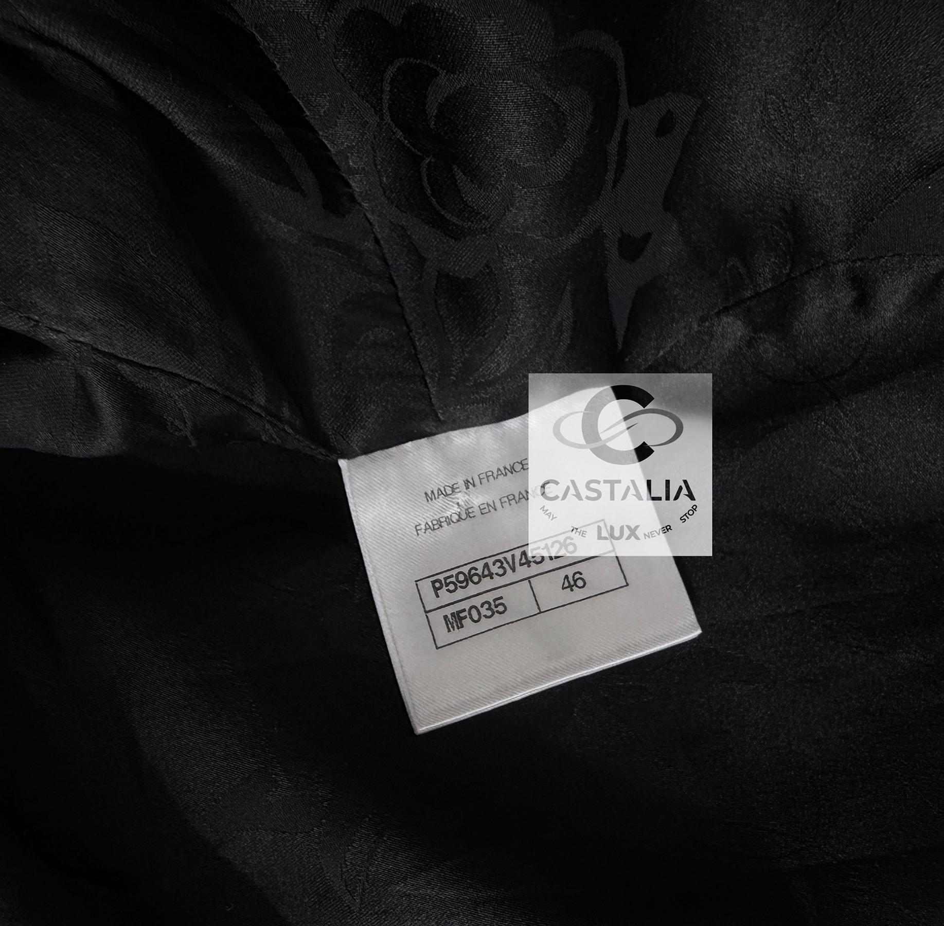Chanel París / Hamburgo Chaqueta intemporal de tweed negro 46 FR en venta 10