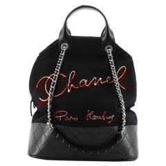 Chanel Paris-Hamburg Tote Bestickte Wolle mit gestepptem Kalbsleder Groß