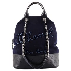 Chanel Paris-Hamburg Tote Embroidered Wool with Quilted Calfskin Large