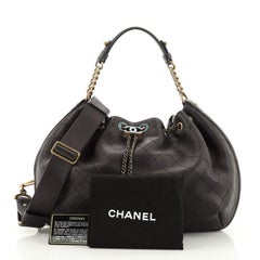 Chanel Paris in Rome Drawstring Bag Quilted Lambskin Large