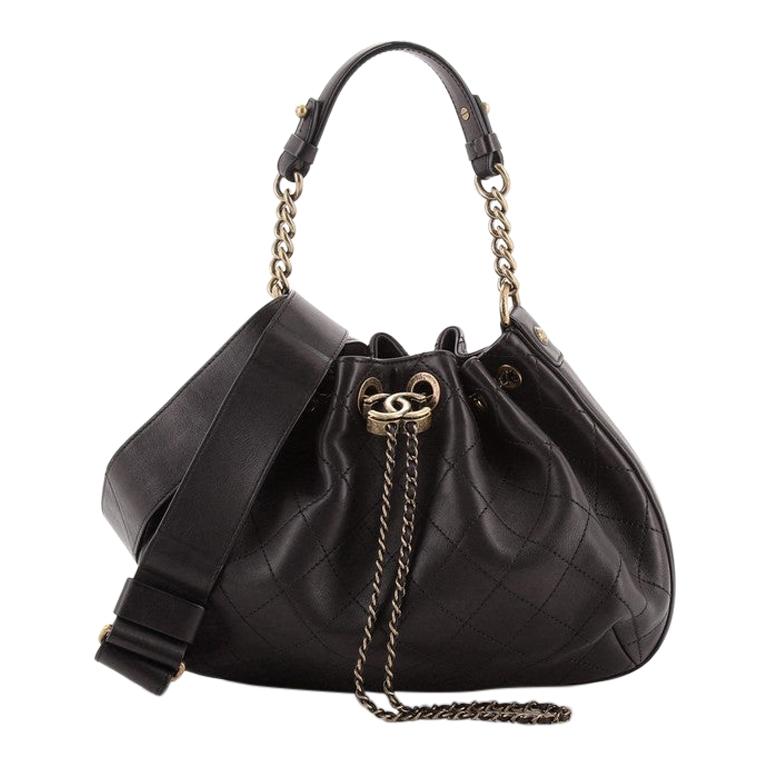 Chanel Paris in Rome Drawstring Bag Quilted Lambskin Small at 1stDibs