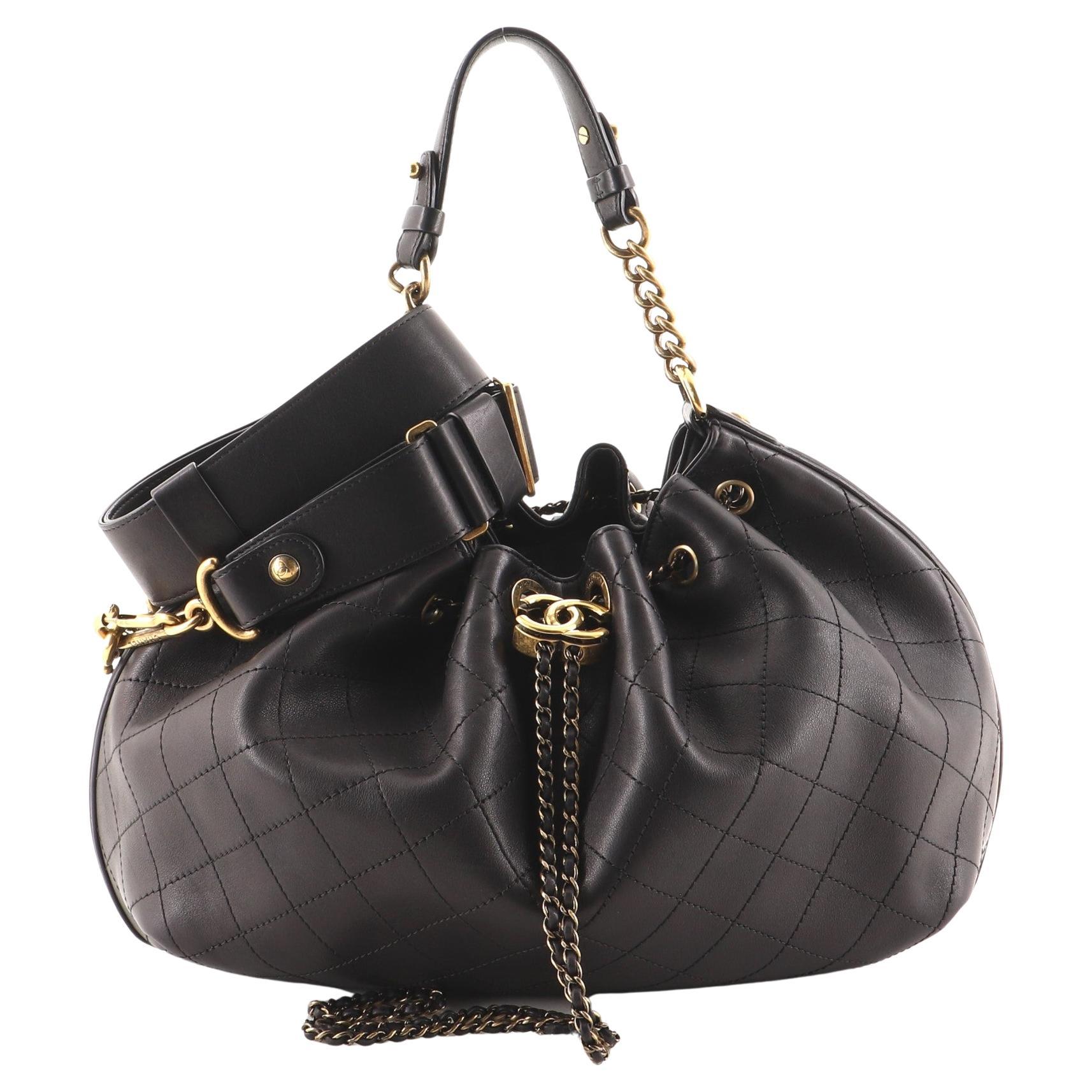 Chanel Paris in Rome Drawstring Bag Quilted Lambskin Small