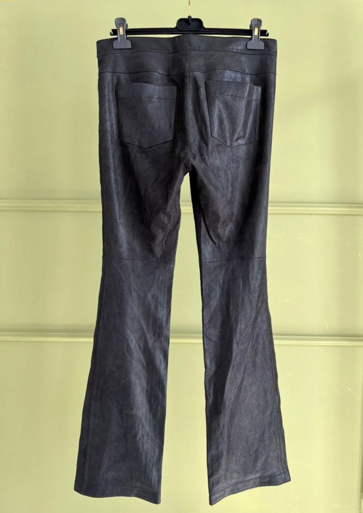 Chanel Paris in Rome Runway Leather Flare Trousers For Sale 3