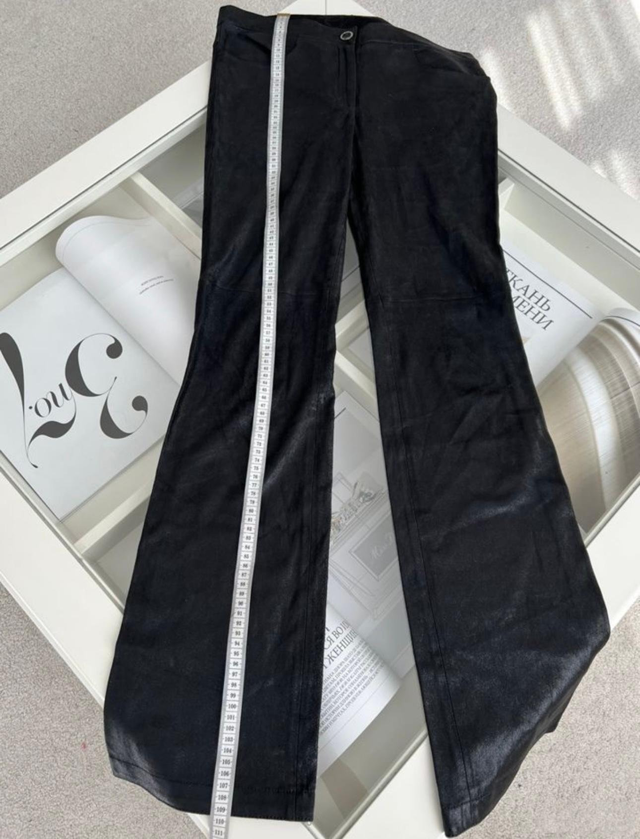 Chanel Paris in Rome Runway Leather Flare Trousers For Sale 5