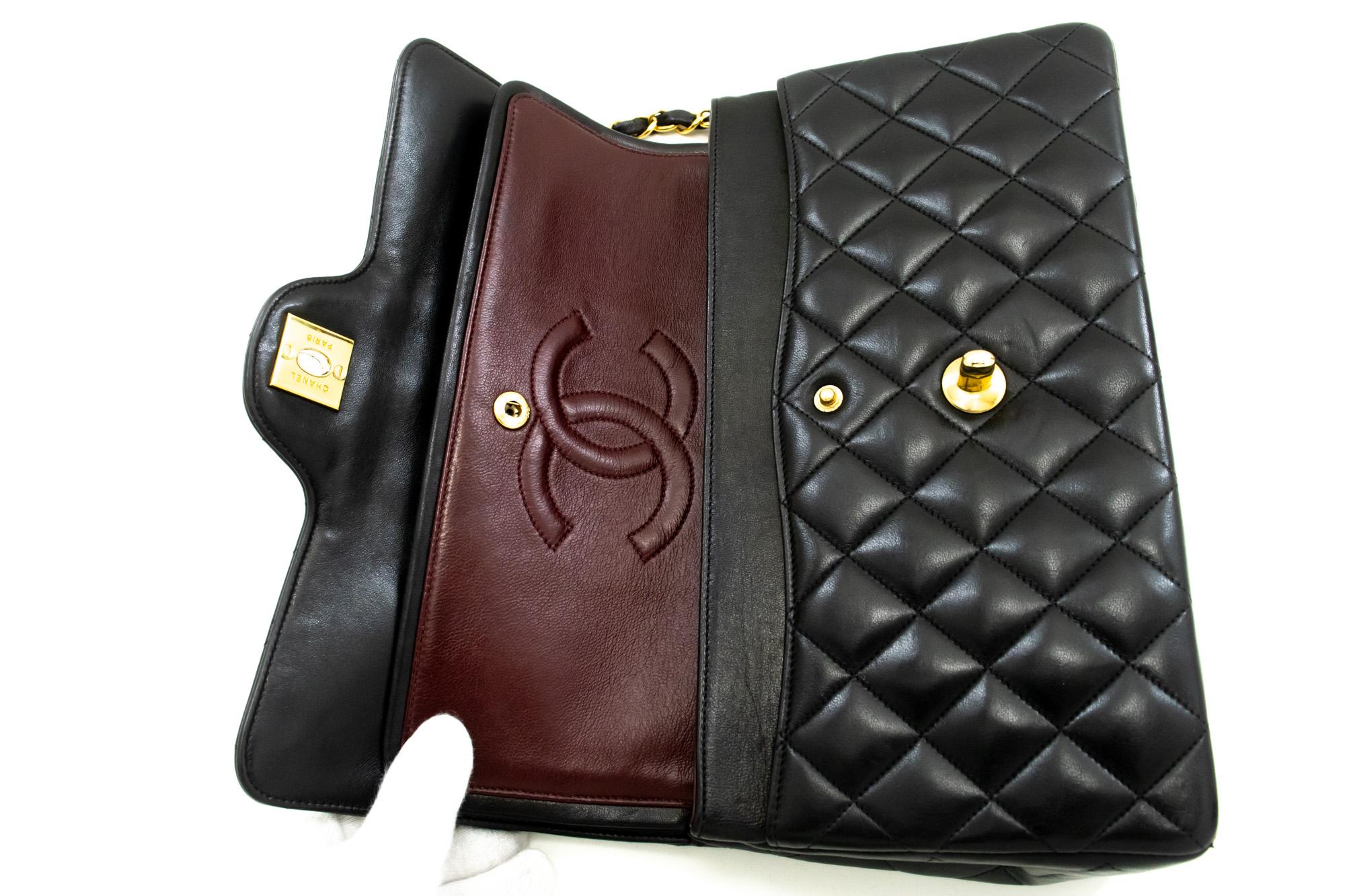 CHANEL Paris Limited Chain Shoulder Bag Black Double Flap Quilted For Sale 6