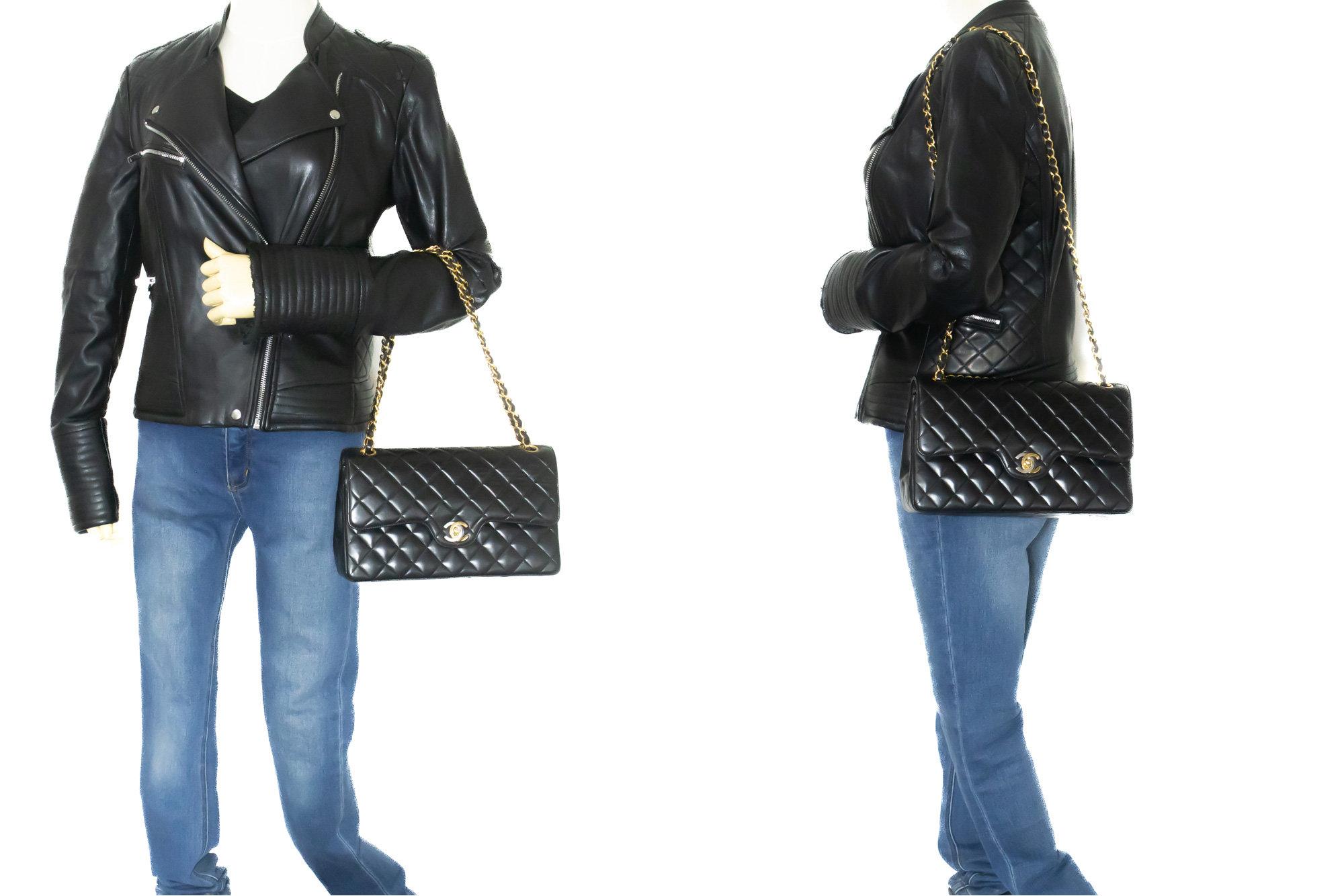 CHANEL Paris Limited Chain Shoulder Bag Black Double Flap Quilted For Sale 7