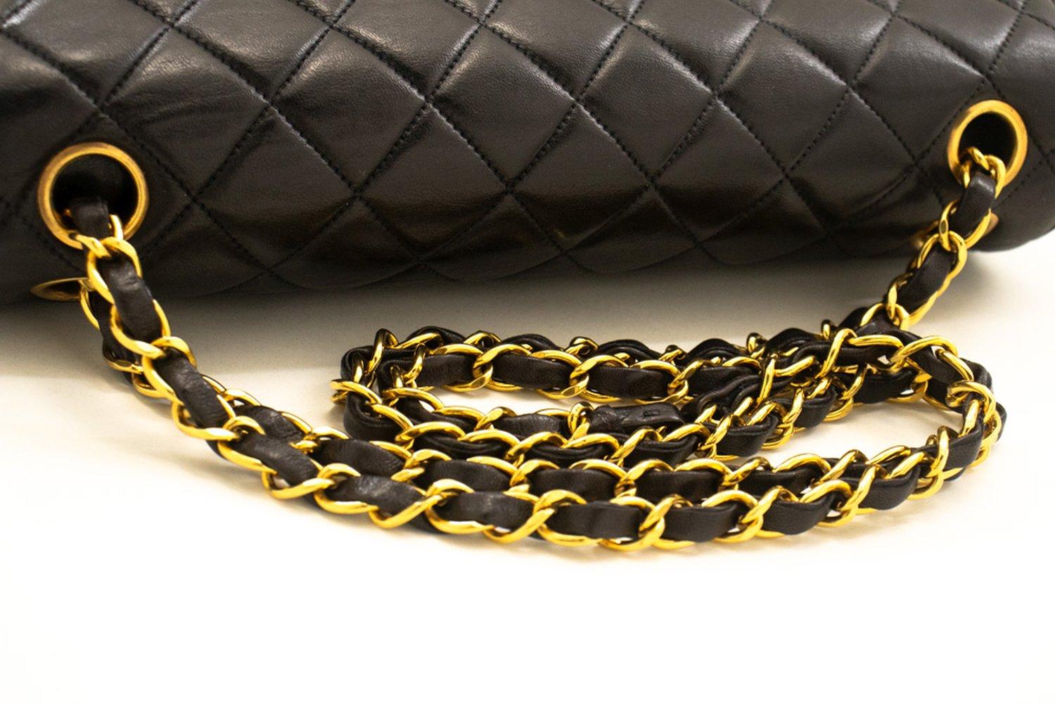 CHANEL Paris Limited Chain Shoulder Bag Black Double Flap Quilted For Sale 9